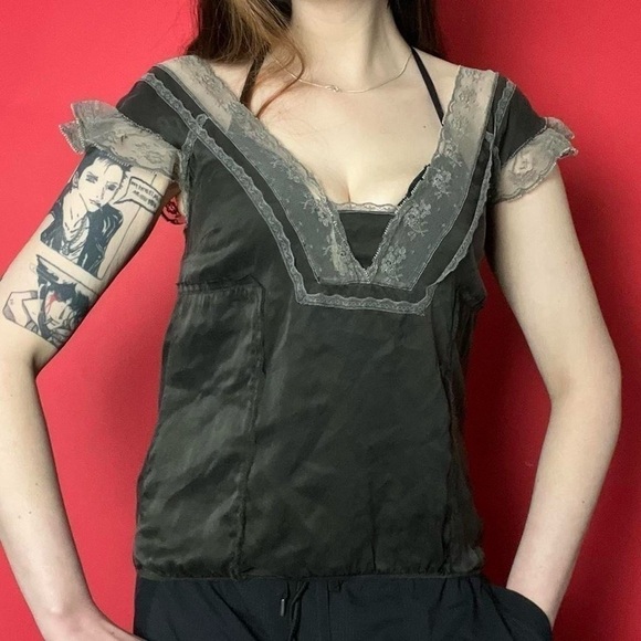 lace trim peasant / milkmaid top π€π©Άββββββββββββββ - Picture 3 of 6